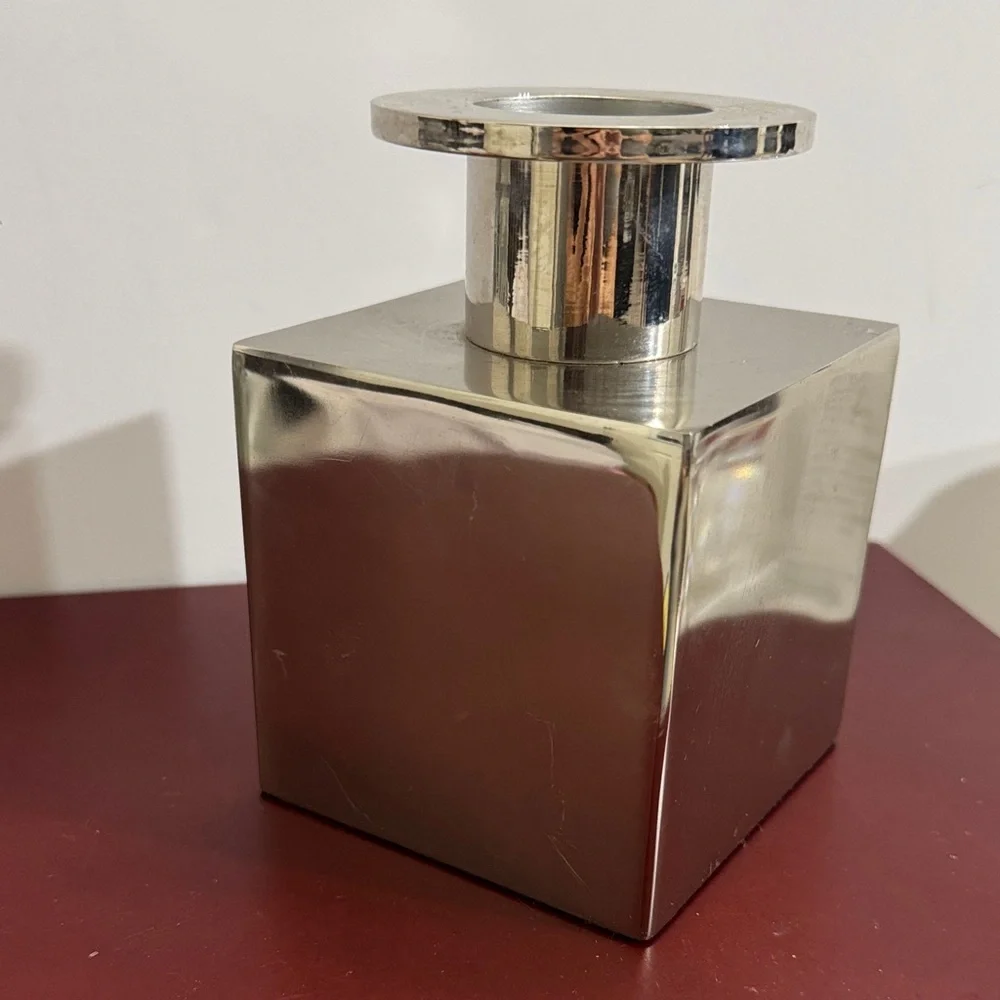 Michael Graves Mid-Century, Modern Silver Candle Holder